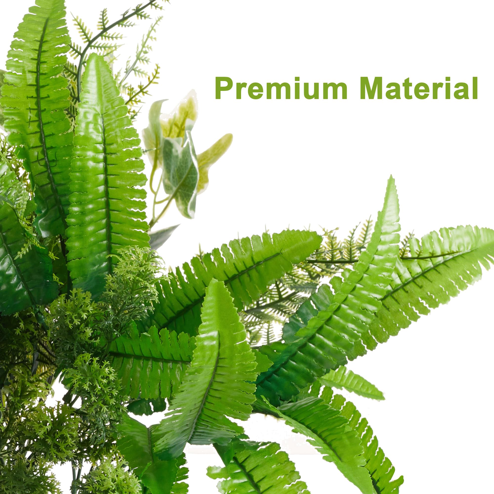 PARTY JOY 14 Pcs Artificial Plants Outdoor, Fake Plants, Decorative Artificial Plants, Shrubs UV Resistant Plants, Artificial Bushes For Outside, Fake
