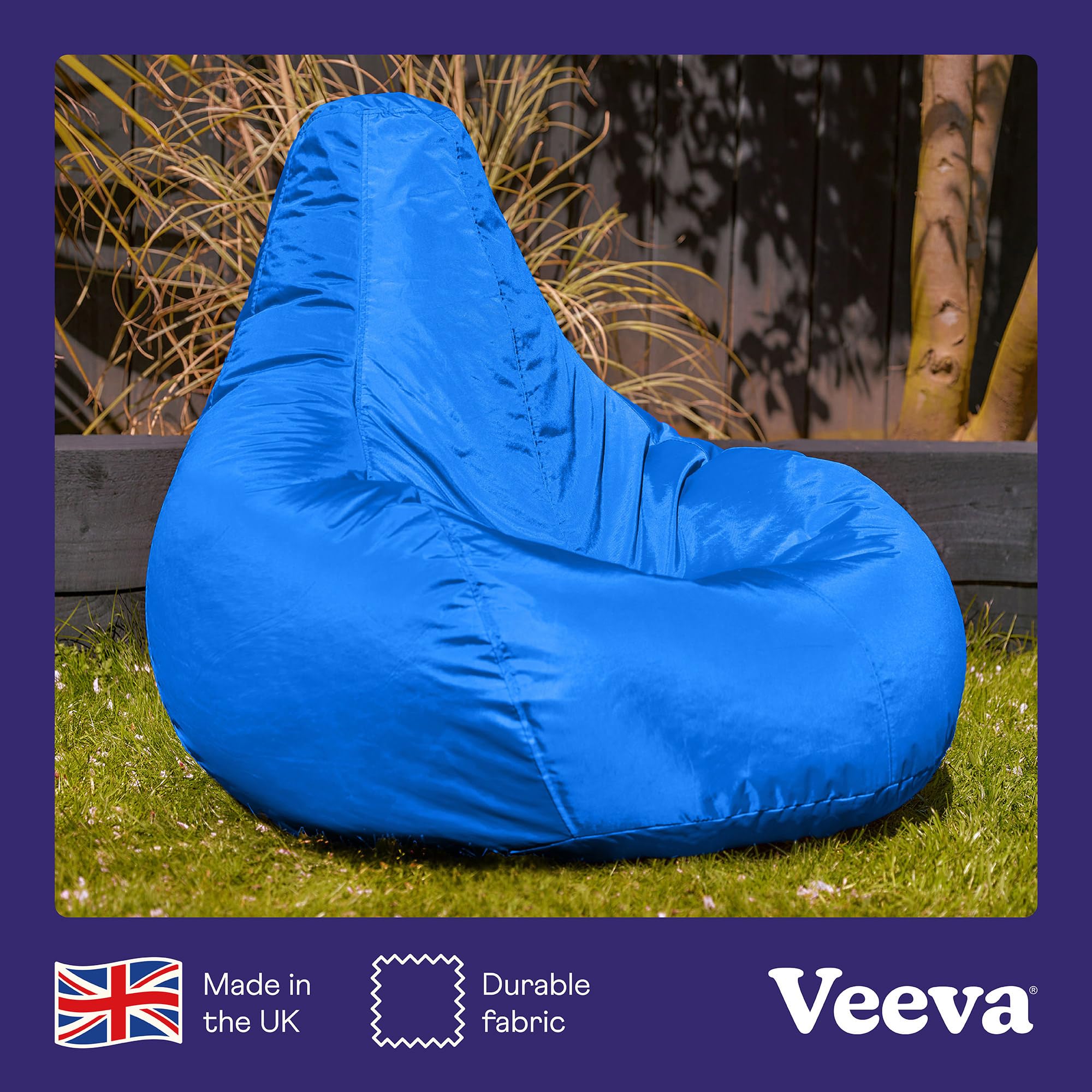 Bean Bag Bazaar Recliner Gaming Bean Bag Chair, Blue, Indoor Outdoor Water Resistant Fabric, Large Beanbag with Filling Included, Gaming Chair,