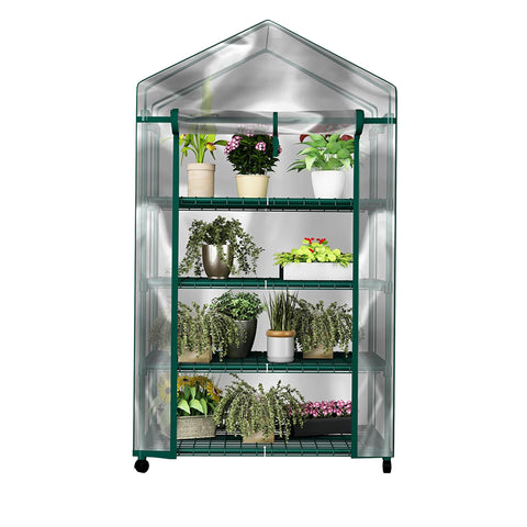 Home-Complete HC-4201 Mini Greenhouse-4-Tier Indoor Outdoor Sturdy Portable Shelves-Grow Plants, Seedlings, Herbs, or Flowers In Any Season-Gardening