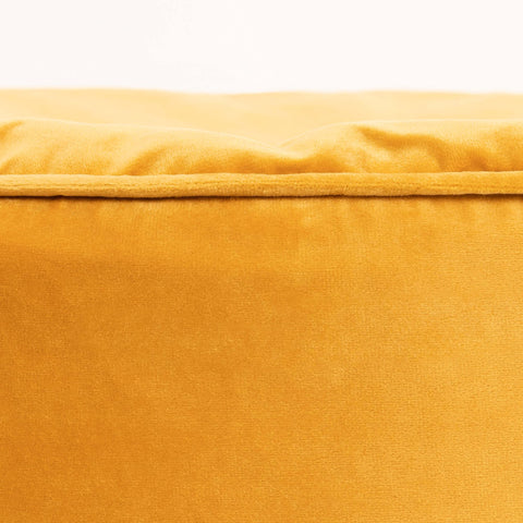 icon Milano Velvet Bean Bag Pouffe, Ochre Yellow, Large Pouffe Footstool with Filling Included, Footrest, Bedroom, Living Room, Living Room Furniture