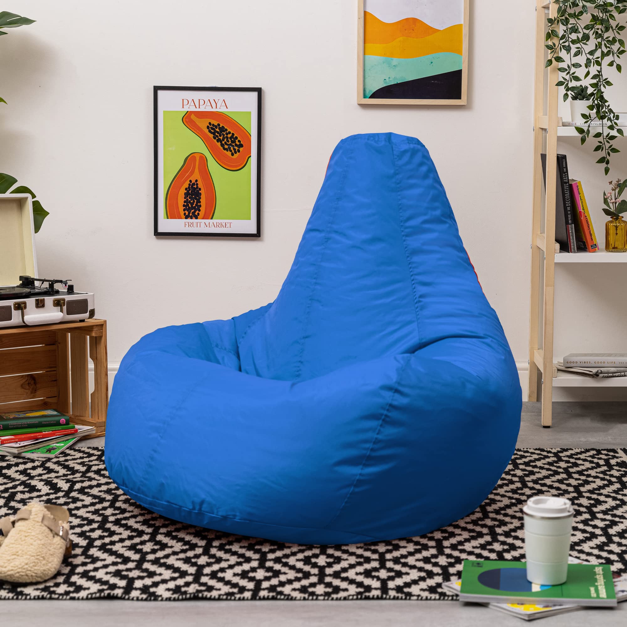 Bean Bag Bazaar Recliner Gaming Bean Bag Chair, Blue, Indoor Outdoor Water Resistant Fabric, Large Beanbag with Filling Included, Gaming Chair,