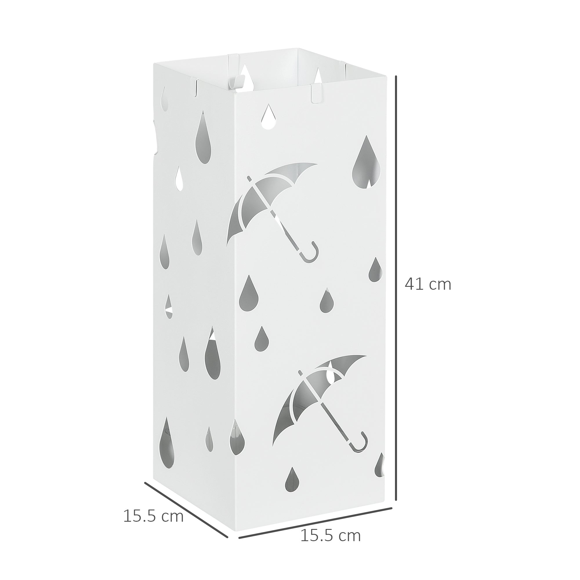 HOMCOM Six-Umbrella Steel Holder Stand - White