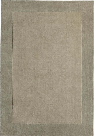 Bordered Taupe Wool Rug