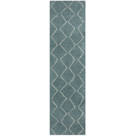 Moroccan Duck Egg Blue Shaggy Rug | 850
