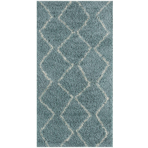 Moroccan Duck Egg Blue Shaggy Rug | 850