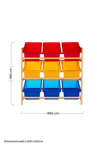 Kids 3 Tier Pine Frame Storage Unit
