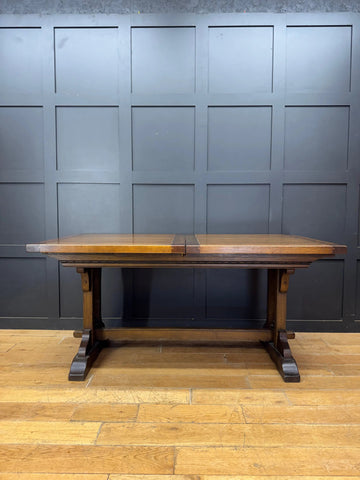 Vintage Old Charm Oak Kitchen Dining Table Extending Draw Leaf Refectory Style