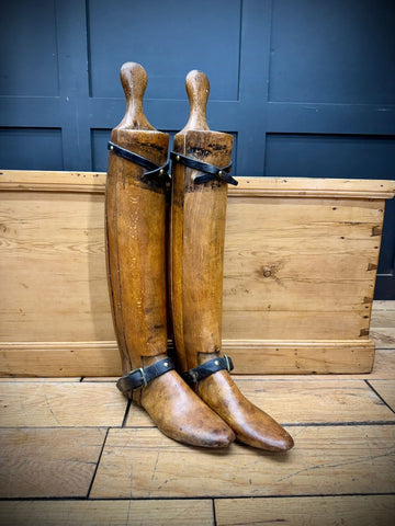 Antique English Beech Boot Trees Stretchers - Maxwell 8 Dover Street London