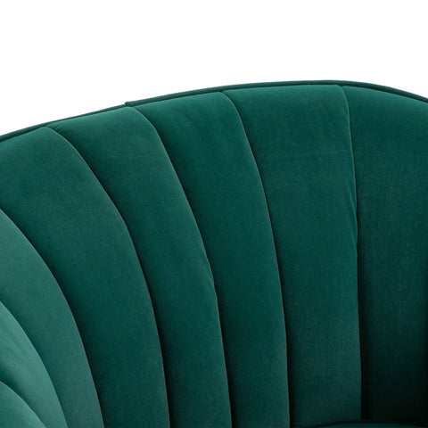 HOMCOM Velvet-Feel Shell Back Accent Chair - Green