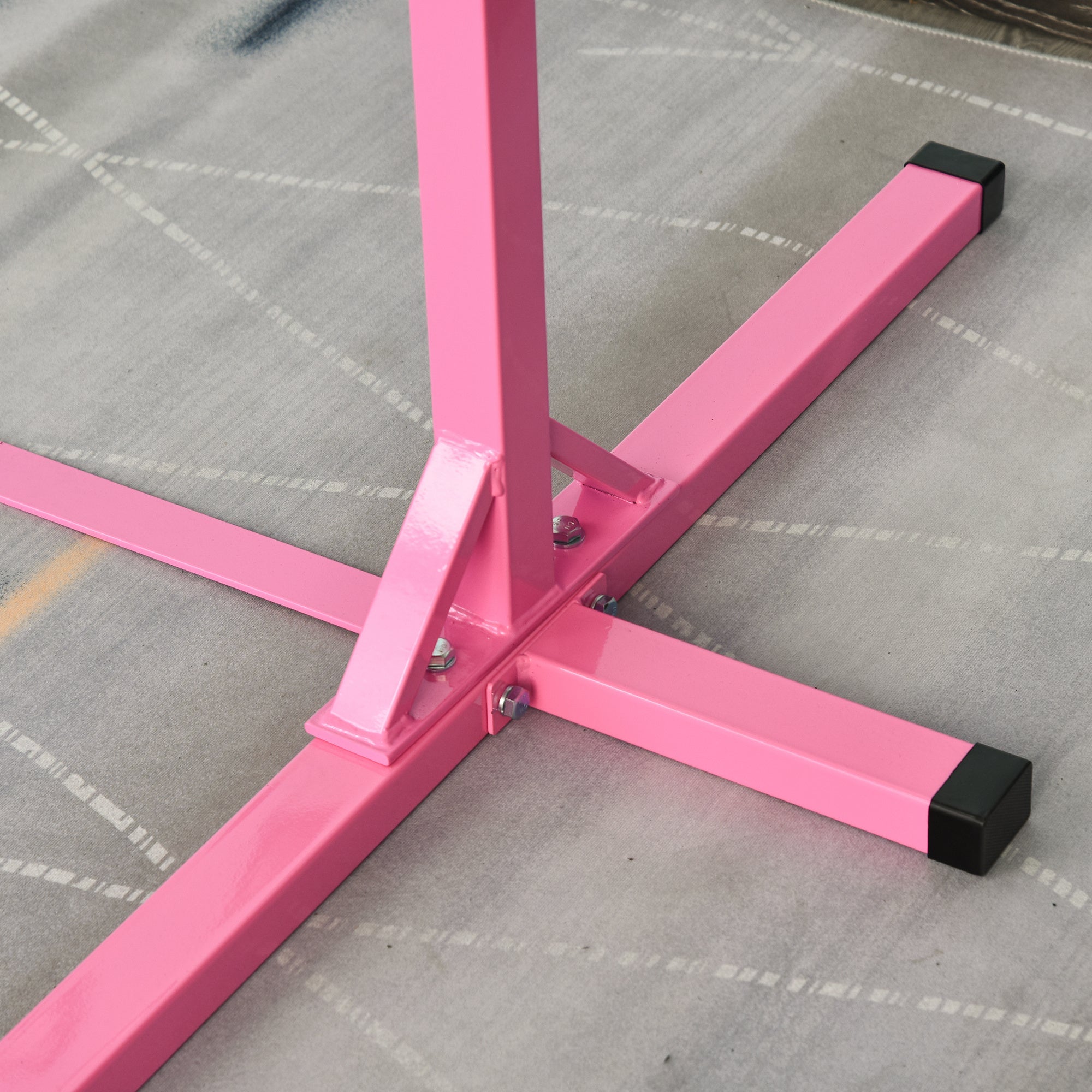 HOMCOM Height Adjustable Gymnastics Horizontal Bar for Kids, Children Junior Kip High Bar Fitness, Pink