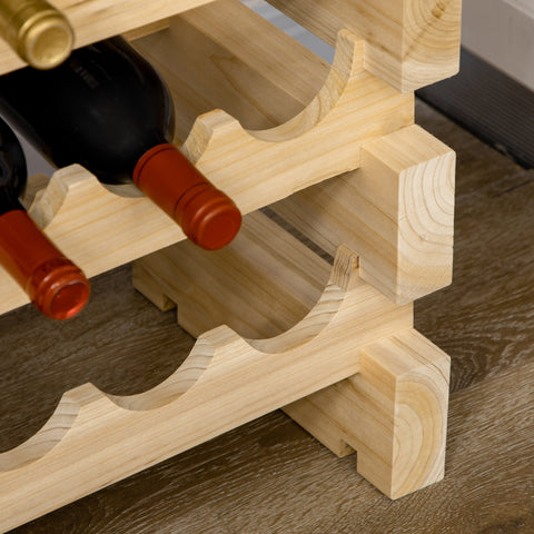 HOMCOM Six-Tier, 72 Bottle Wooden Wine Rack Set of 2 - Natural