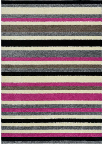 Linea Striped Pink Washable Rug
