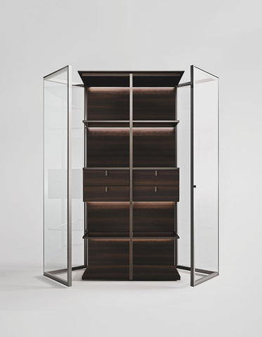 Galvez Akhtar Pahlavi Wine Storage With Glass Door, Display Cabinet