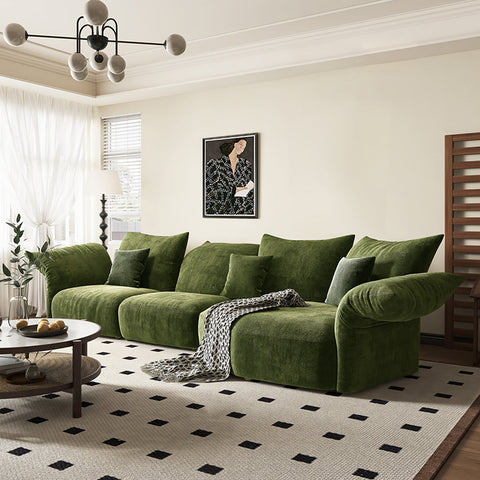 Berisha Petal Three Seater Corner Sofa, Four Seater Curved Sofa