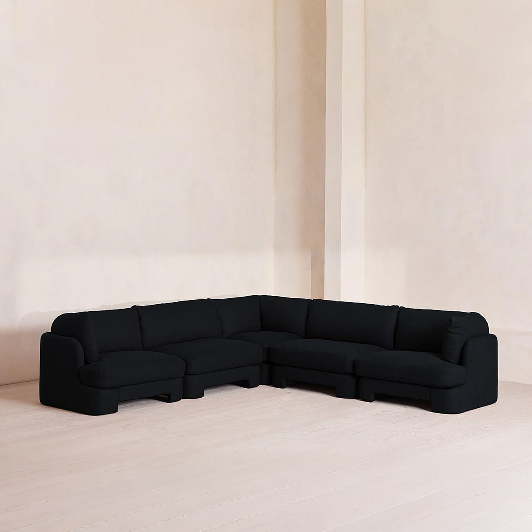 Dominguez L Shape Four Seater Sofa, Modular Corner Sofa, Boucle