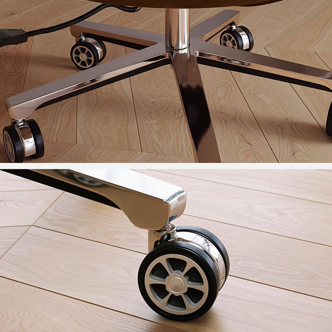 Calder Swivel Office Chair With Wheels, Leathaire