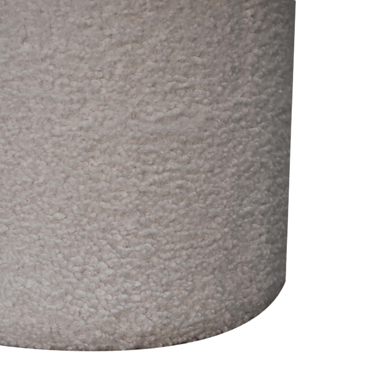 Artisan Furniture Solid Mango Wood White Boucle Mushroom Footstool