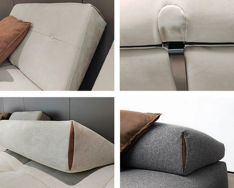 Vasquez Three Seater Corner Sofa, Modular Sofa, Real Leather