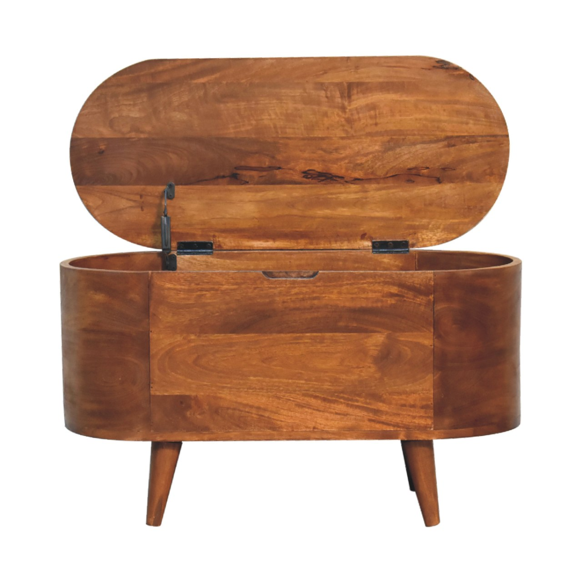 Artisan Furniture Solid Mango Wood Chestnut Rounded Lid up Blanket Box