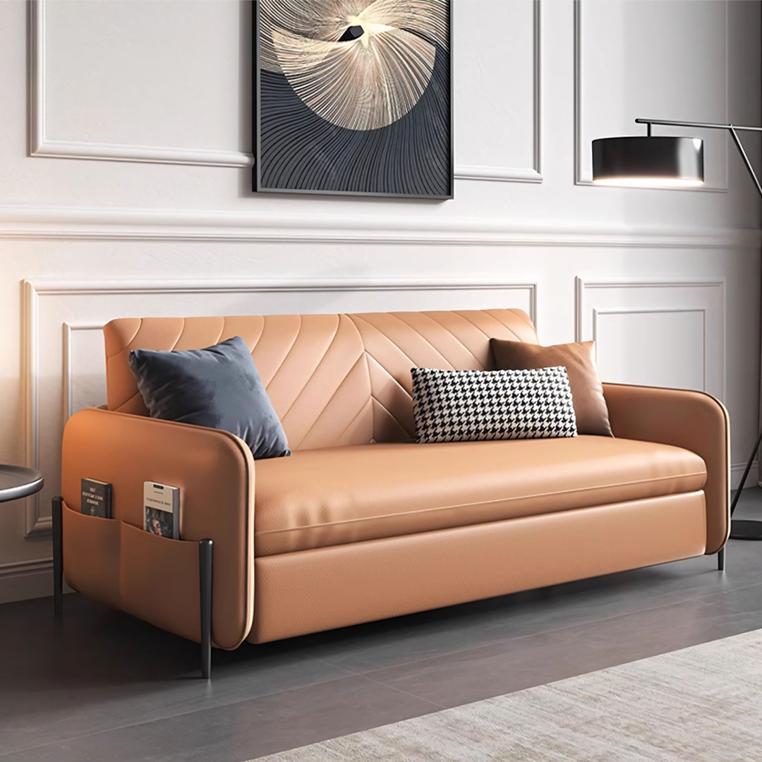 Aarav Foldable Sofa Bed, Leathaire