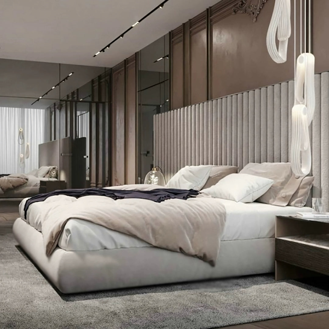 Soren King Size Bed, Super King Size, No Storage, Grey