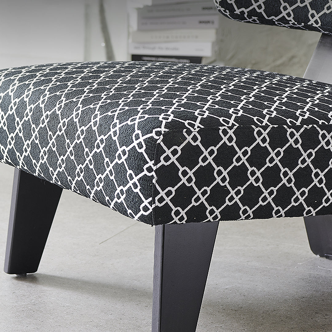 Nascimento Patterned Accent Chair, Black Armchair