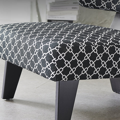 Nascimento Patterned Accent Chair, Black Armchair