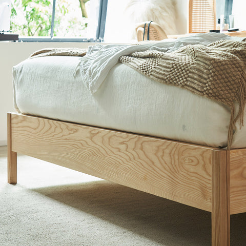 Mason King Size Bed, Superking Size Bed, Rattan & Solid Wood, Oak