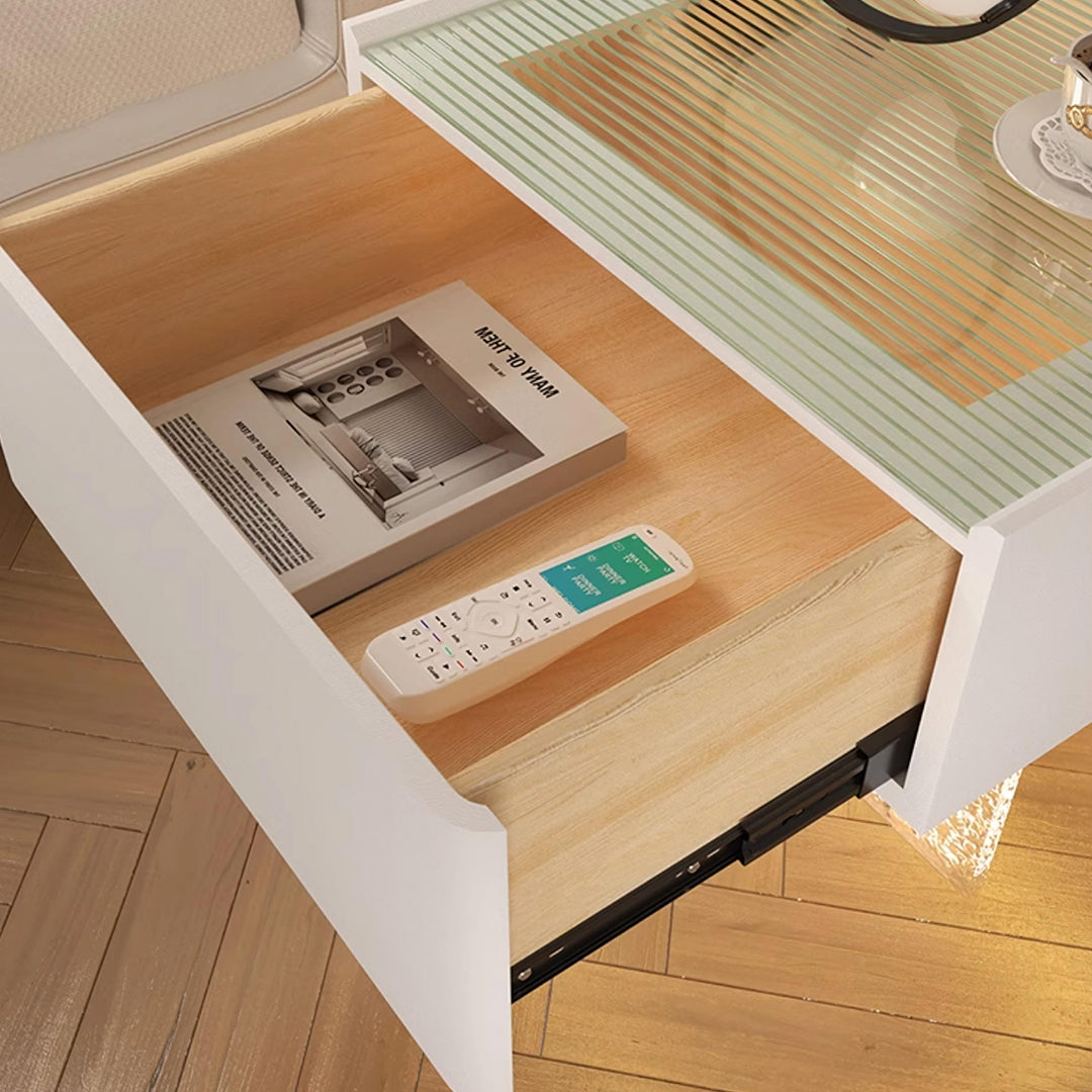 Gibbons Bedside Table With Storage & Light Strip