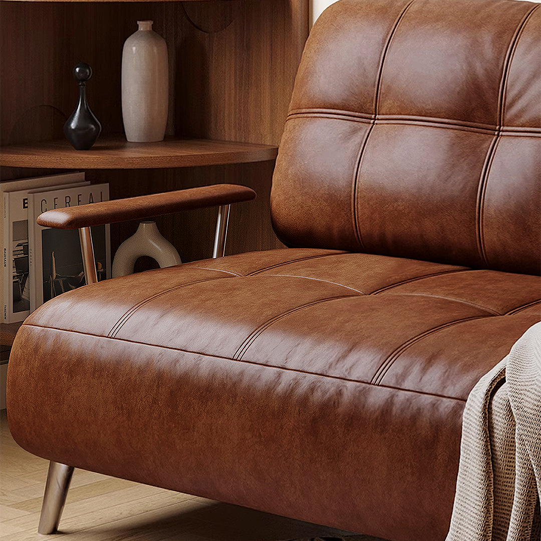 O'Reilly Single Seater Sofa Bed, Brown Leather
