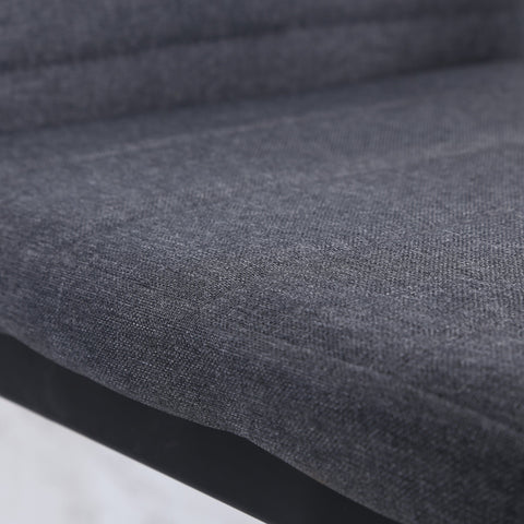 HOMCOM High Back Dining Chairs Modern Upholstered Linen-Touch Fabric Accent Chairs with Metal Legs for Kitchen, Set of 4, Grey