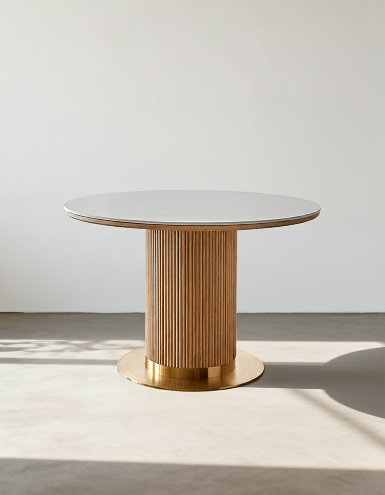 Bek Round Dining Table, White