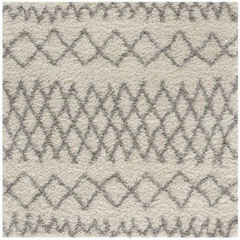 Moroccan Ivory Grey Shaggy Rug | 900