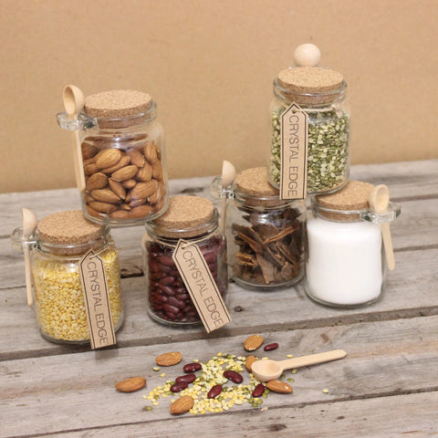 General Store Set of 6 Glass Jars with Spoon