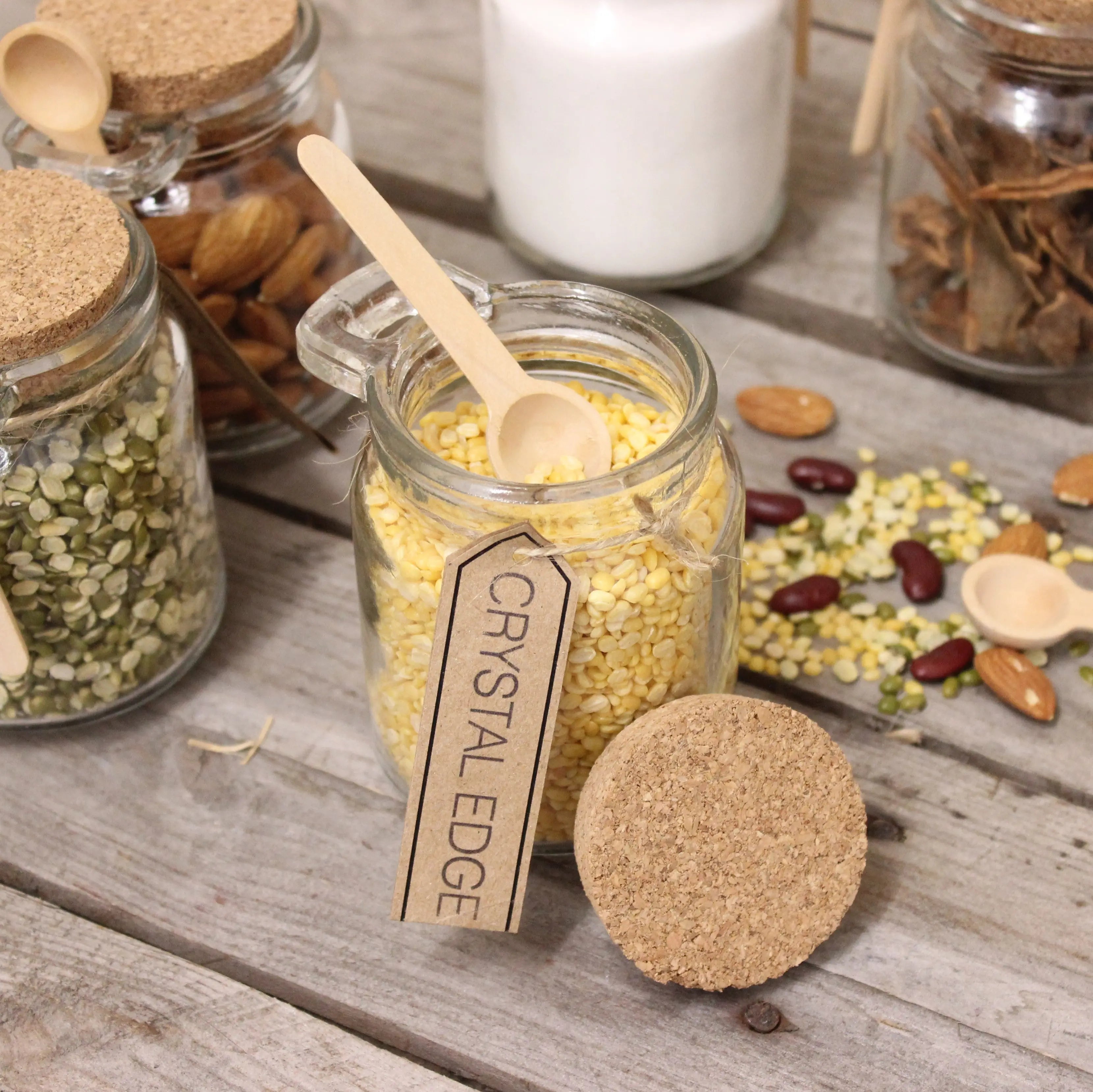 General Store Set of 6 Glass Jars with Spoon