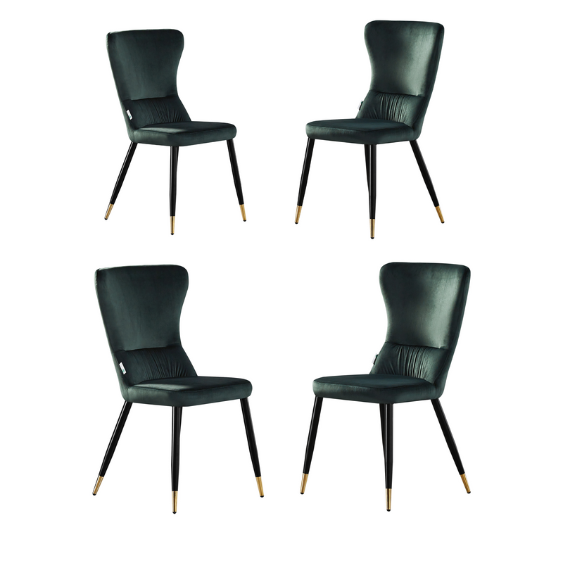 New York LUX Velvet Dining Chair with Metal Legs - Scandinavian Inspired