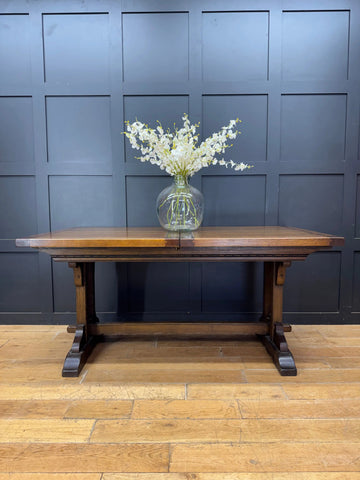 Vintage Old Charm Oak Kitchen Dining Table Extending Draw Leaf Refectory Style