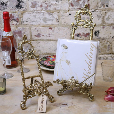Sabarmati Set of 2 Vintage Brass Display Easels