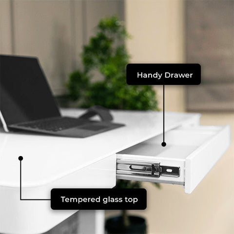 Smart Electric Height Adjustable Desk White (Glass Top) – Purus Life