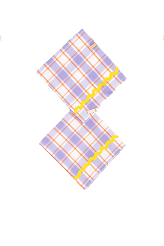 Purple and Yellow Napkins, Set of Two
