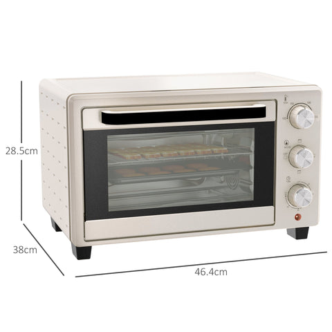 HOMCOM 21L Mini Countertop Oven, 100\'c2\'b0C-230\'c2\'b0C Adjustable Temp - White
