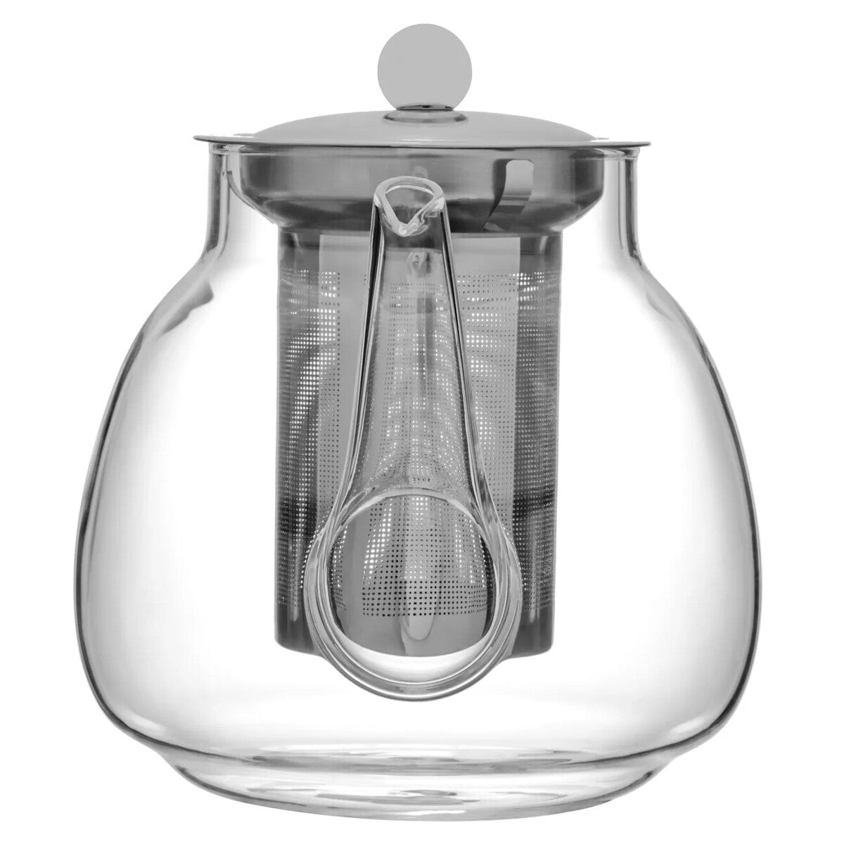 950ml borosilicate glass teapot with stainless steel lid handle and mesh infuser for steeping tea leaves in high borosilicate design