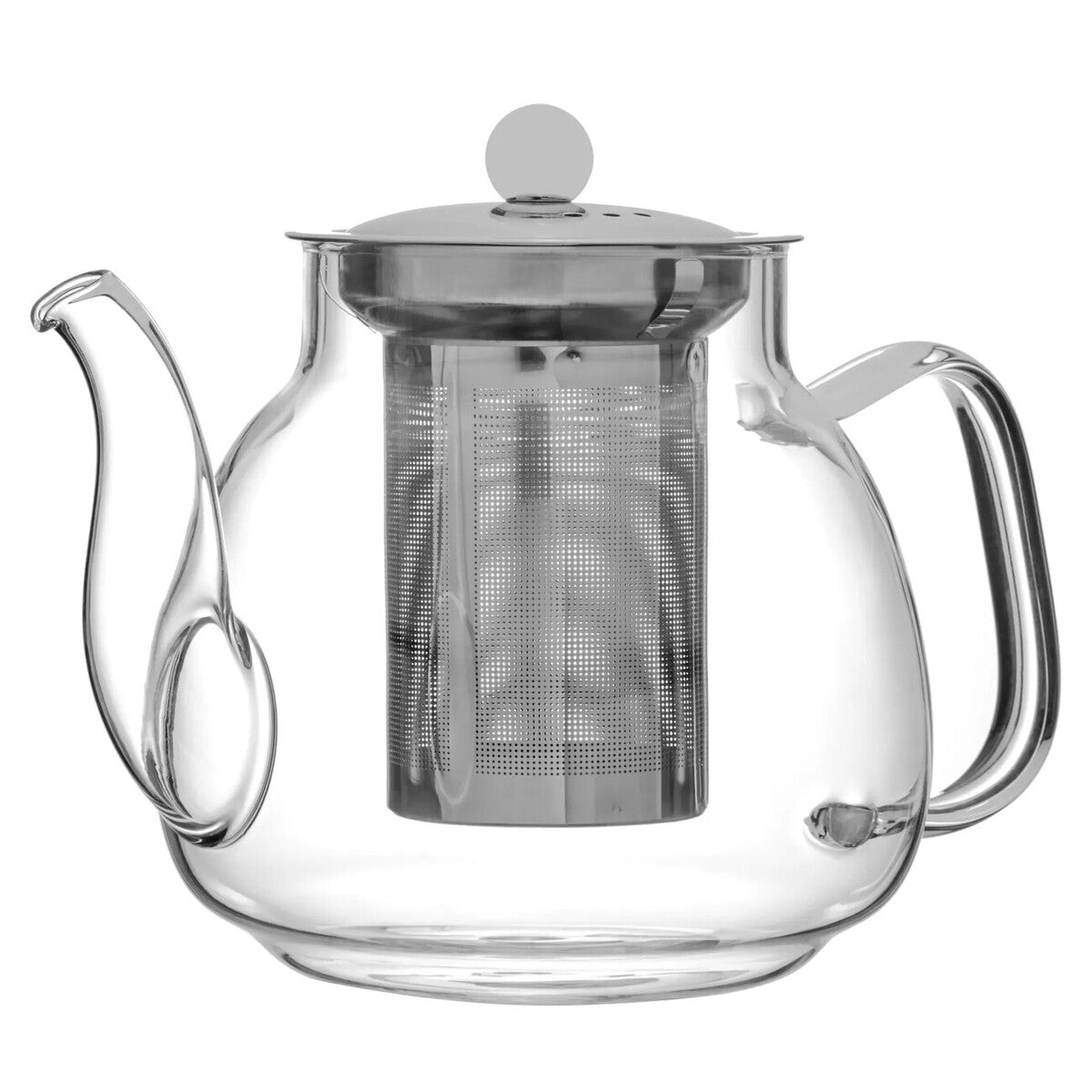 Clear glass borosilicate 950ml teapot with stainless steel infuser and lid ideal for brewing tea easy and stylish