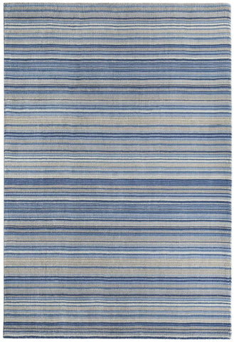 Fine Stripes Blue Wool Rug