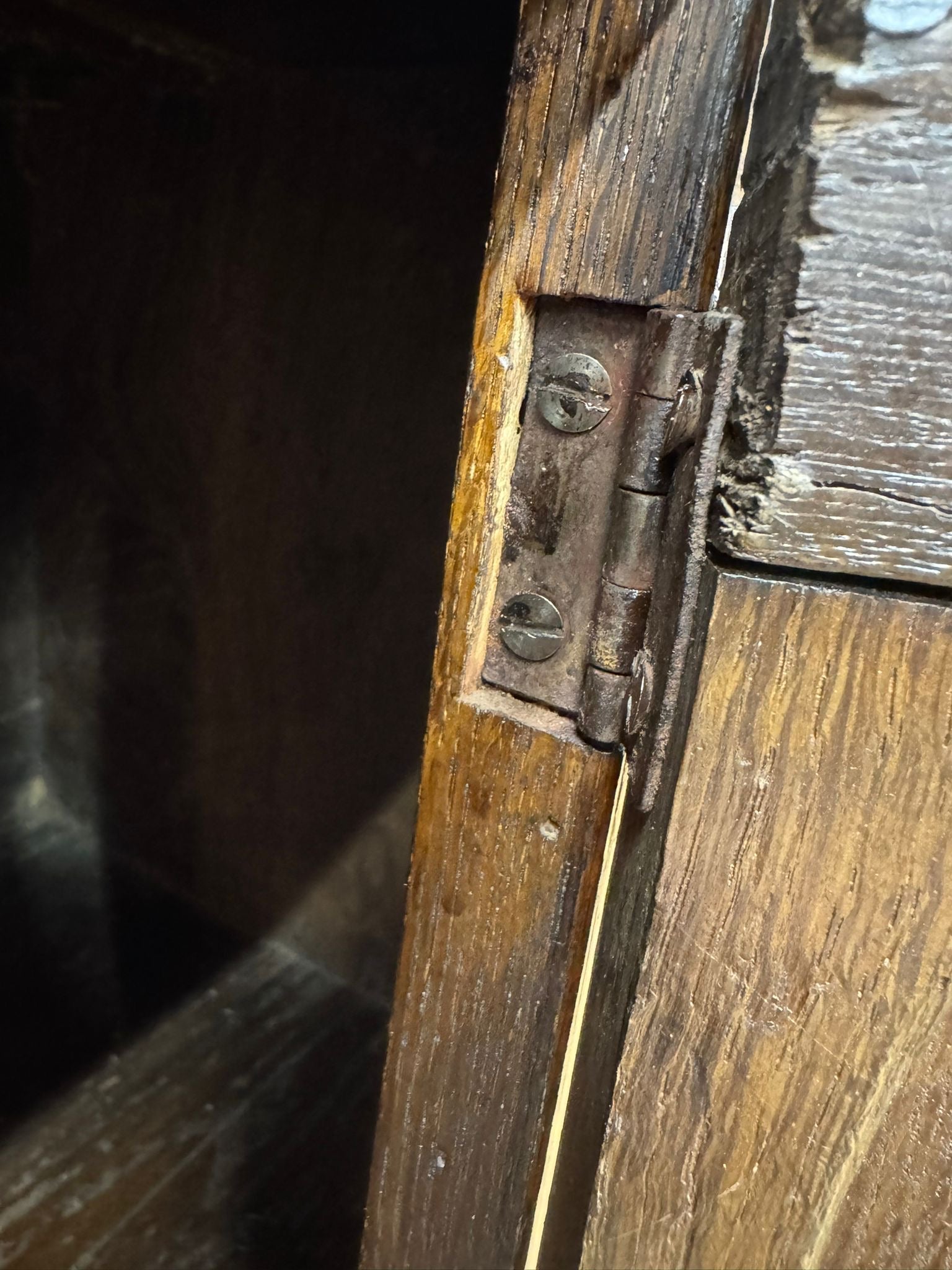 Antique Oak Sideboard / 18th Century Oak Cupboard on Stand / TV Stand