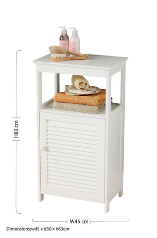 Shutter White Wood Floor Cabinet
