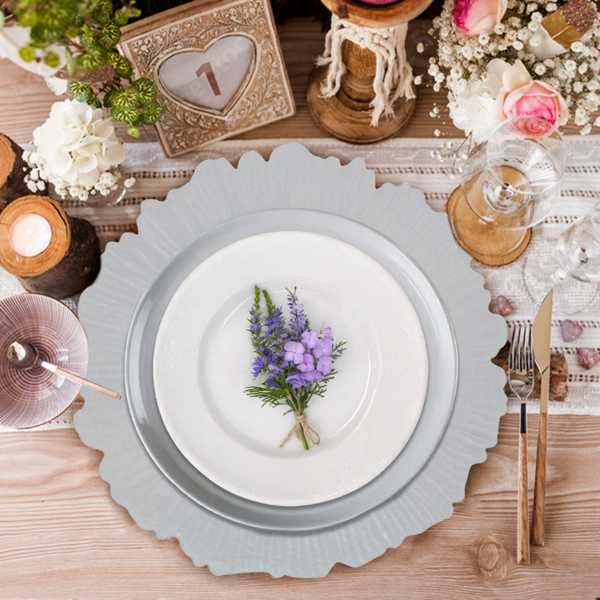Dia White Finish Reef Charger Plate