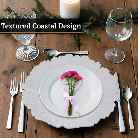 Dia White Finish Reef Charger Plate