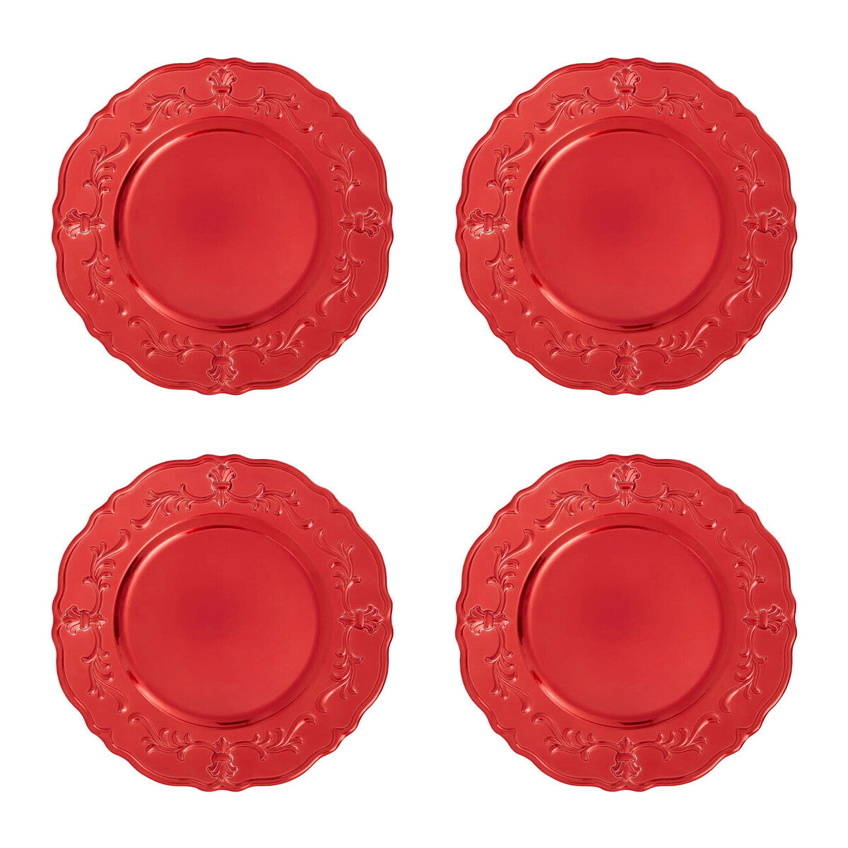 Dia Red Baroque Charger Plate