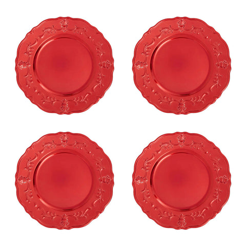 Dia Red Baroque Charger Plate